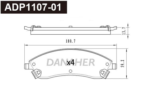 ADP1107-01 DANAHER Комплект тормозных колодок, дисковый тормоз (фото 1)