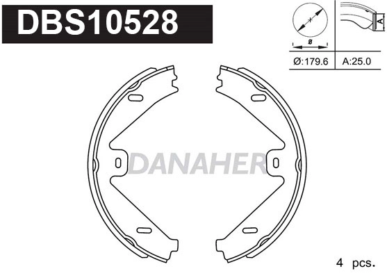 DBS10528 DANAHER Комплект тормозных колодок, стояночная тормозная система (фото 1)