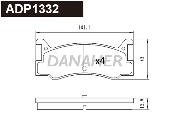 ADP1332 DANAHER Комплект тормозных колодок, дисковый тормоз (фото 1)