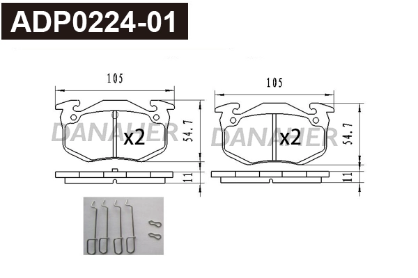 ADP0224-01 DANAHER Комплект тормозных колодок, дисковый тормоз (фото 1)