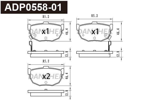 ADP0558-01 DANAHER Комплект тормозных колодок, дисковый тормоз (фото 1)