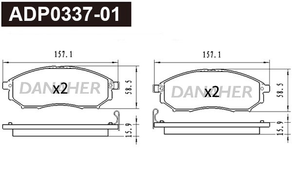 ADP0337-01 DANAHER Комплект тормозных колодок, дисковый тормоз (фото 1)