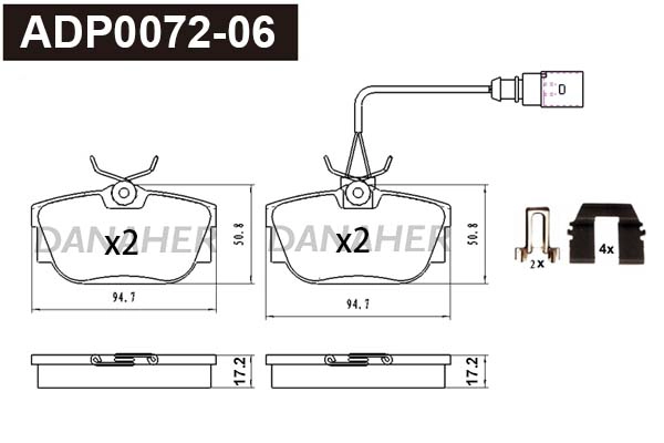 ADP0072-06 DANAHER Комплект тормозных колодок, дисковый тормоз (фото 1)