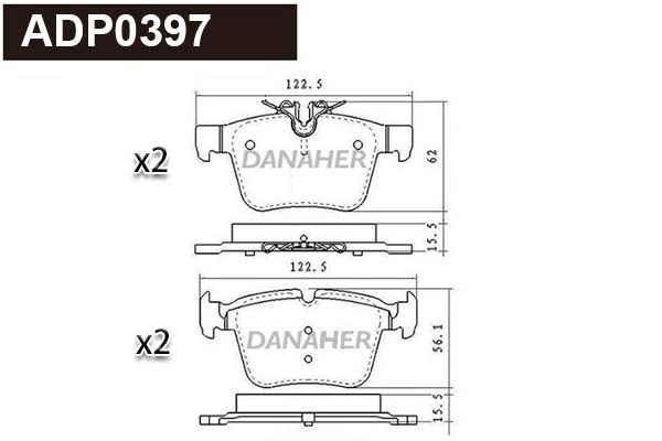 ADP0397 DANAHER Комплект тормозных колодок, дисковый тормоз (фото 1)