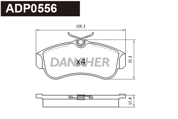 ADP0556 DANAHER Комплект тормозных колодок, дисковый тормоз (фото 1)