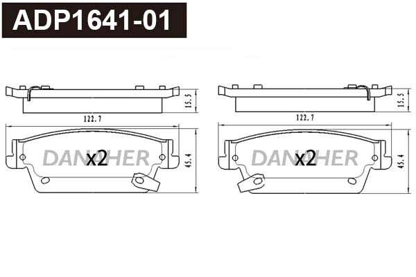ADP1641-01 DANAHER Комплект тормозных колодок, дисковый тормоз (фото 1)