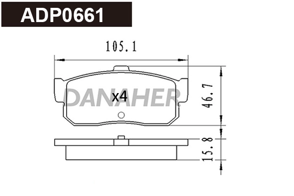 ADP0661 DANAHER Комплект тормозных колодок, дисковый тормоз (фото 1)