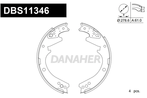 DBS11346 DANAHER Комплект тормозных колодок (фото 1)