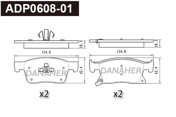 ADP0608-01 DANAHER Комплект тормозных колодок, дисковый тормоз (фото 1)