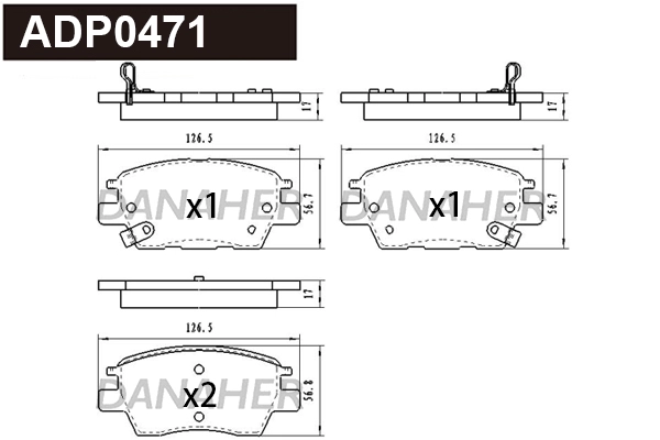 ADP0471 DANAHER Комплект тормозных колодок, дисковый тормоз (фото 1)