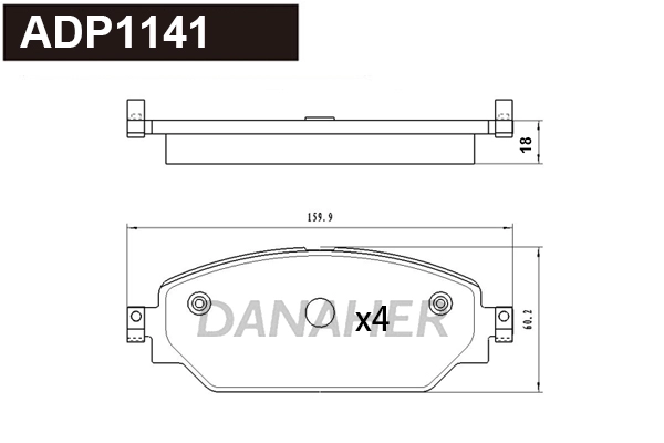 ADP1141 DANAHER Комплект тормозных колодок, дисковый тормоз (фото 1)