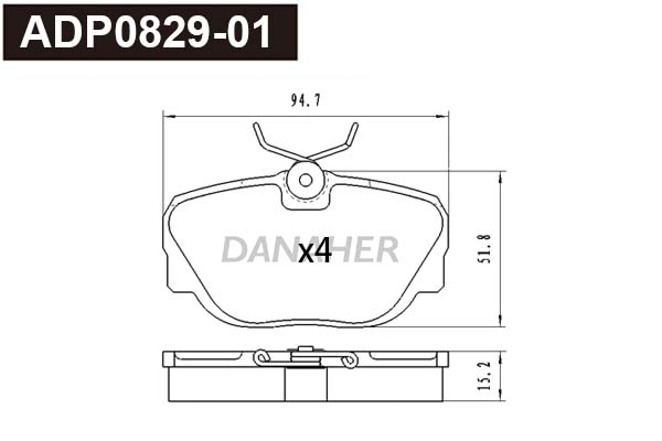 ADP0829-01 DANAHER Комплект тормозных колодок, дисковый тормоз (фото 1)