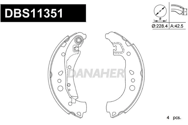 DBS11351 DANAHER Комплект тормозных колодок (фото 1)
