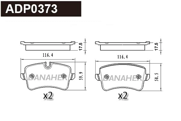 ADP0373 DANAHER Комплект тормозных колодок, дисковый тормоз (фото 1)