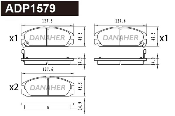 ADP1579 DANAHER Комплект тормозных колодок, дисковый тормоз (фото 1)