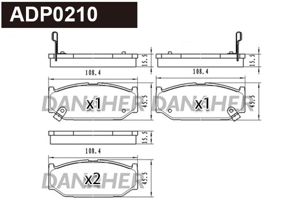 ADP0210 DANAHER Комплект тормозных колодок, дисковый тормоз (фото 1)