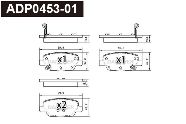 ADP0453-01 DANAHER Комплект тормозных колодок, дисковый тормоз (фото 1)