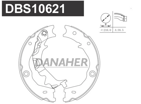 DBS10621 DANAHER Комплект тормозных колодок, стояночная тормозная система (фото 1)