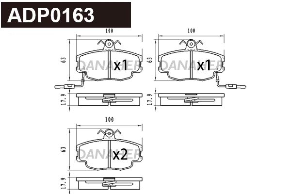 ADP0163 DANAHER Комплект тормозных колодок, дисковый тормоз (фото 1)