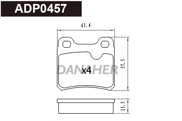 ADP0457 DANAHER Комплект тормозных колодок, дисковый тормоз (фото 1)