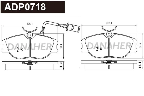 ADP0718 DANAHER Комплект тормозных колодок, дисковый тормоз (фото 1)