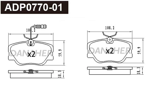 ADP0770-01 DANAHER Комплект тормозных колодок, дисковый тормоз (фото 1)