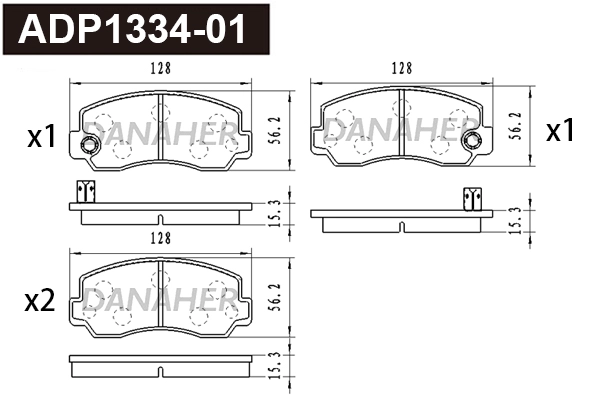 ADP1334-01 DANAHER Комплект тормозных колодок, дисковый тормоз (фото 1)