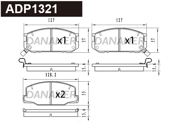 ADP1321 DANAHER Комплект тормозных колодок, дисковый тормоз (фото 1)