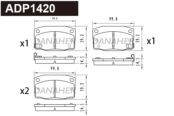 ADP1420 DANAHER Комплект тормозных колодок, дисковый тормоз (фото 1)