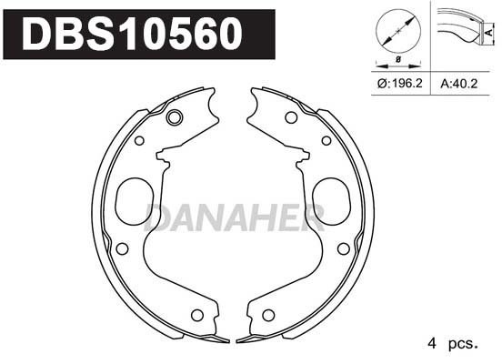 DBS10560 DANAHER Комплект тормозных колодок, стояночная тормозная система (фото 1)