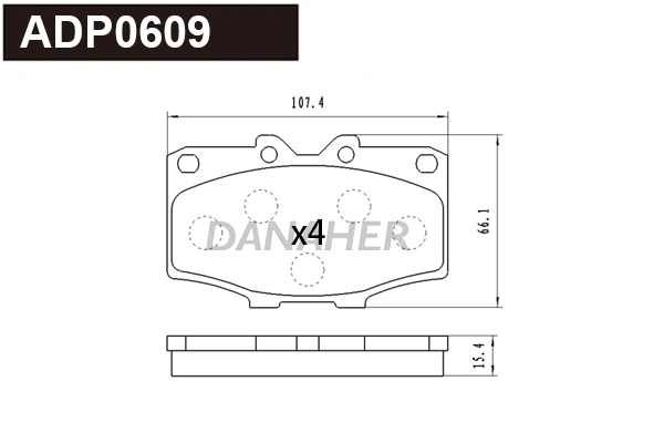 ADP0609 DANAHER Комплект тормозных колодок, дисковый тормоз (фото 1)