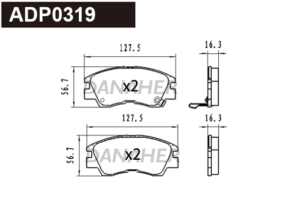 ADP0319 DANAHER Комплект тормозных колодок, дисковый тормоз (фото 1)