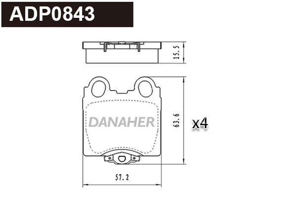 ADP0843 DANAHER Комплект тормозных колодок, дисковый тормоз (фото 1)