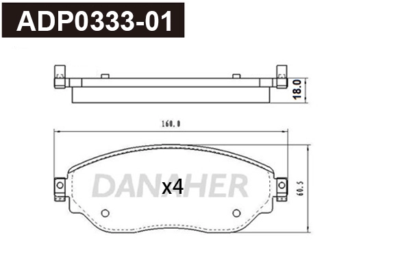 ADP0333-01 DANAHER Комплект тормозных колодок, дисковый тормоз (фото 1)