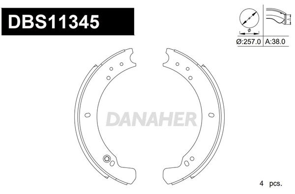 DBS11345 DANAHER Комплект тормозных колодок (фото 1)