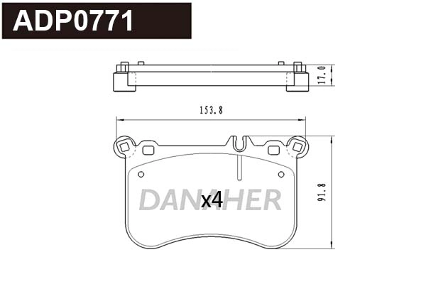 ADP0771 DANAHER Комплект тормозных колодок, дисковый тормоз (фото 1)