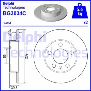 BG3034C-18B1 DELPHI Тормозной диск (фото 1)