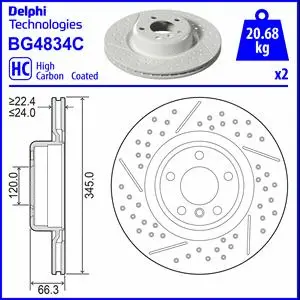 BG4834C-18B1 DELPHI Тормозной диск (фото 1)