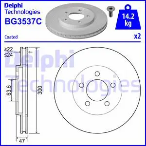 BG3537C-18B1 DELPHI Тормозной диск (фото 1)