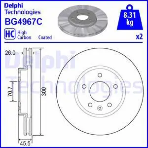BG4967C-18B1 DELPHI Тормозной диск (фото 1)