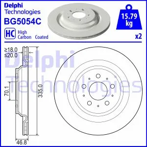 BG5054C-18B1 DELPHI Тормозной диск (фото 1)