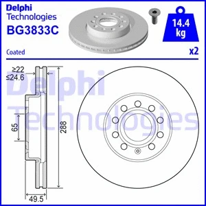 BG3833C-18B1 DELPHI Тормозной диск (фото 1)