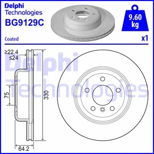 BG9129C-19B1 DELPHI Тормозной диск (фото 1)