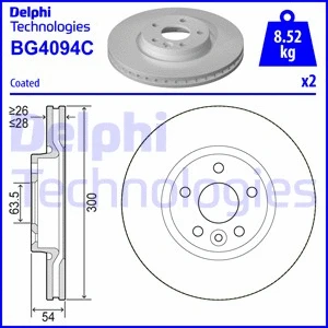 BG4094C-19B1 DELPHI Тормозной диск (фото 1)