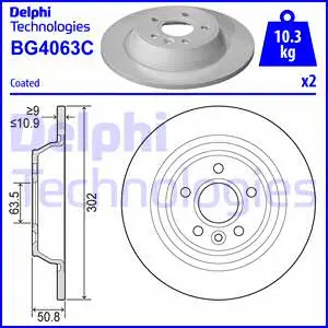 BG4063C-18B1 DELPHI Тормозной диск (фото 1)