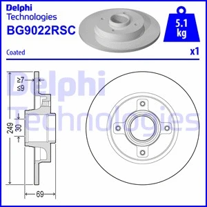 BG9022RSC-18B1 DELPHI Тормозной диск (фото 1)