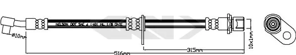 340209 GKN SPIDAN/LOEBRO Тормозной шланг (фото 1)