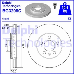 BG3208C-18B1 DELPHI Тормозной диск (фото 1)