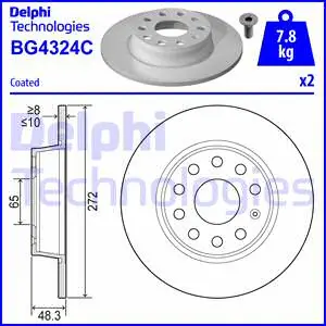 BG4324C-18B1 DELPHI Тормозной диск (фото 1)