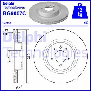 BG9007C-18B1 DELPHI Тормозной диск (фото 1)